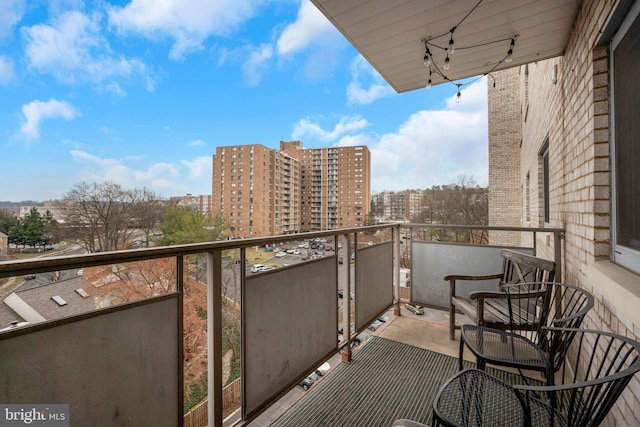 balcony with a view of city