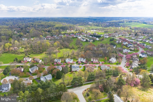 drone / aerial view with a residential view