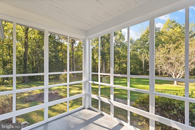 view of unfurnished sunroom