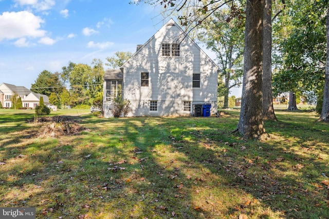 exterior space with a yard