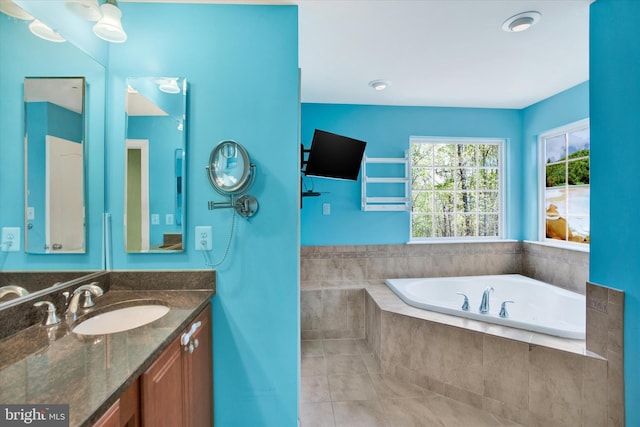 13010 Davenport Dr, Brandywine, MD 20613 - bathroom with a bath, vanity, and tile patterned flooring
