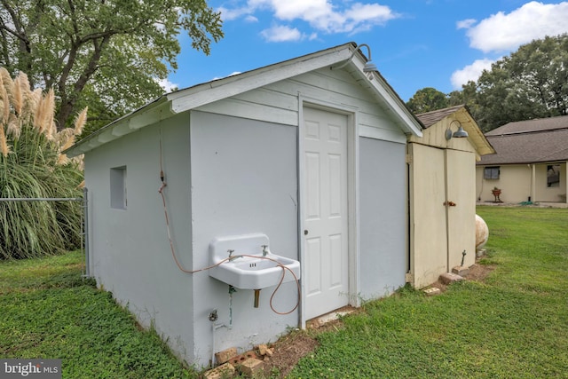 view of shed