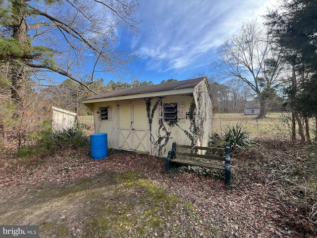 view of shed