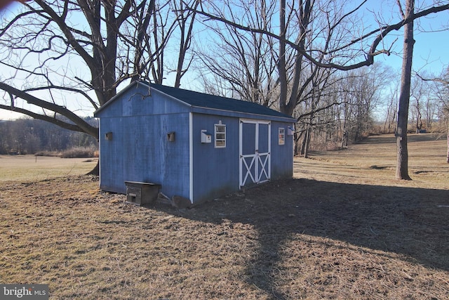 view of shed