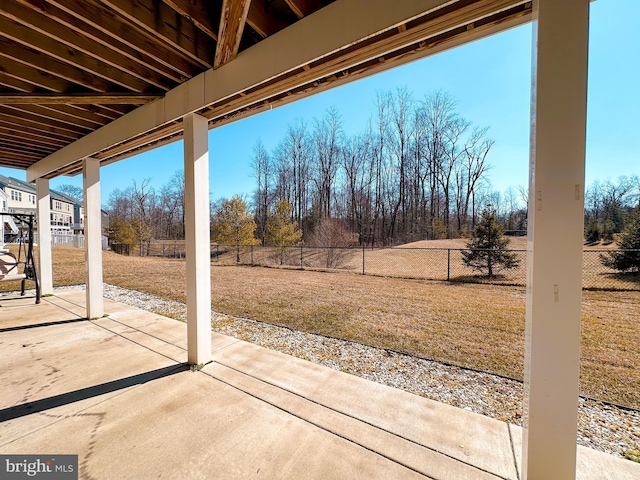 view of patio featuring a fenced backyard