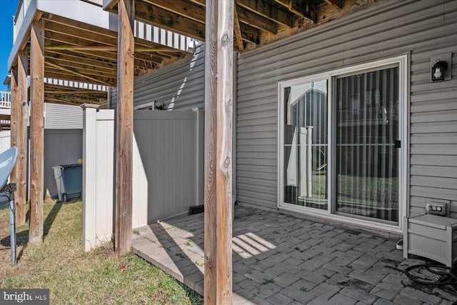 view of patio with fence