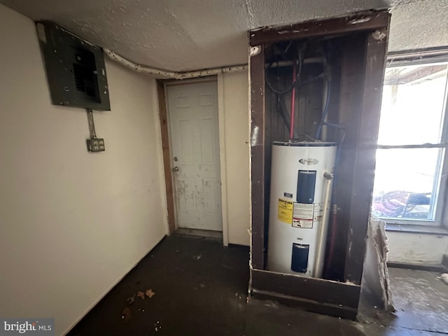 utility room featuring electric water heater