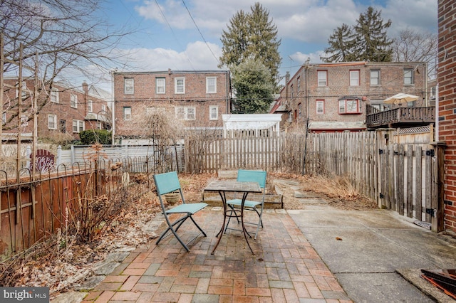 view of patio featuring a fenced backyard