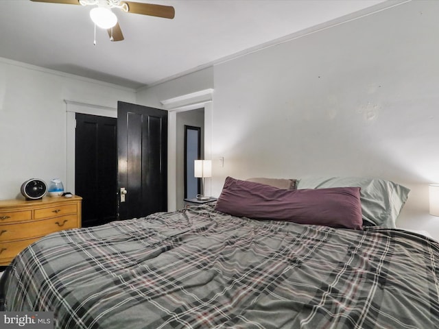 bedroom with ceiling fan