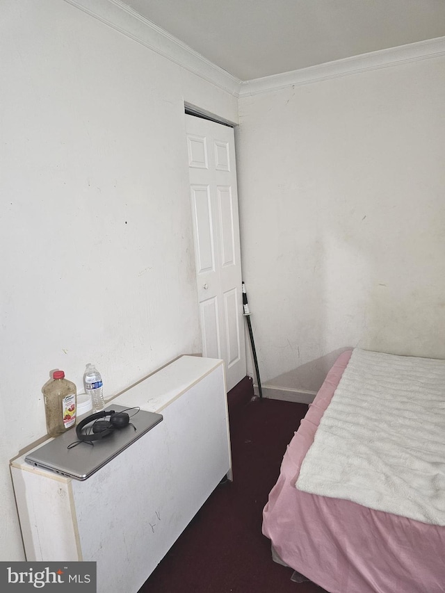 bedroom featuring ornamental molding