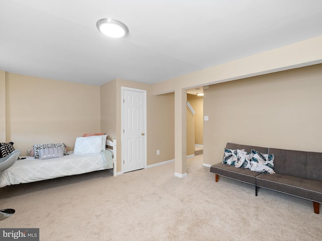 interior space featuring baseboards and carpet floors