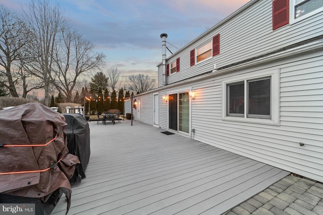 deck featuring grilling area