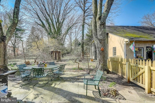 view of patio / terrace with fence and outdoor dining area