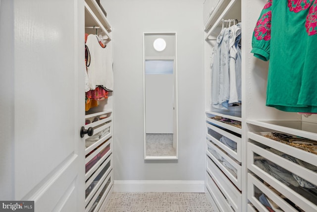 view of walk in closet