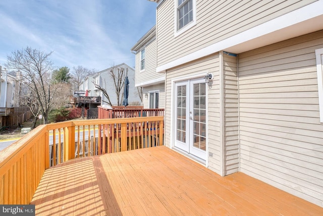 deck with french doors