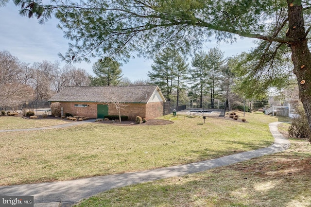 view of yard with fence