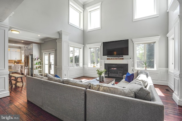 856 N Harrison St, Arlington, VA 22205 - living area featuring a healthy amount of sunlight and a high ceiling
