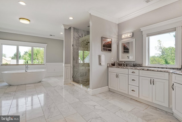 856 N Harrison St, Arlington, VA 22205 - full bathroom with crown molding and a healthy amount of sunlight
