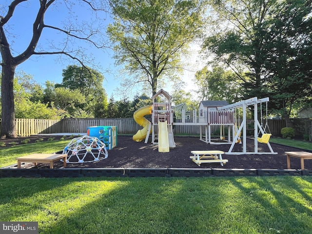 856 N Harrison St, Arlington, VA 22205 - community jungle gym with fence and a yard