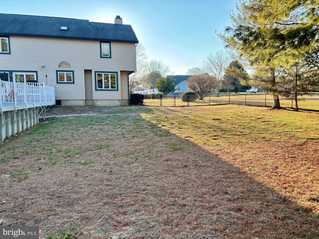 view of yard with fence