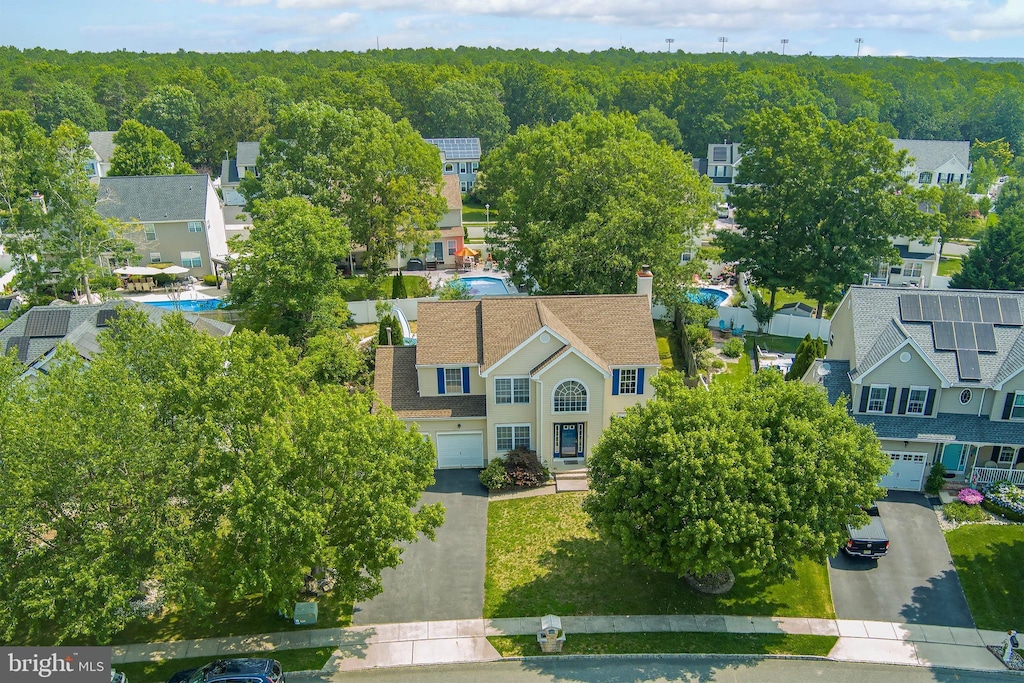 drone / aerial view featuring a residential view