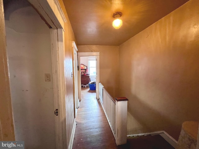 corridor with wood finished floors