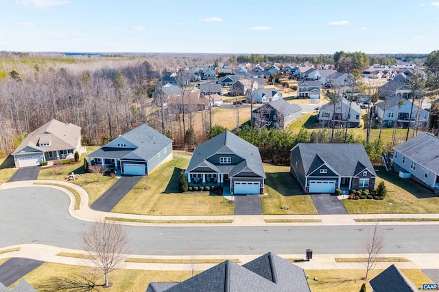 drone / aerial view with a residential view