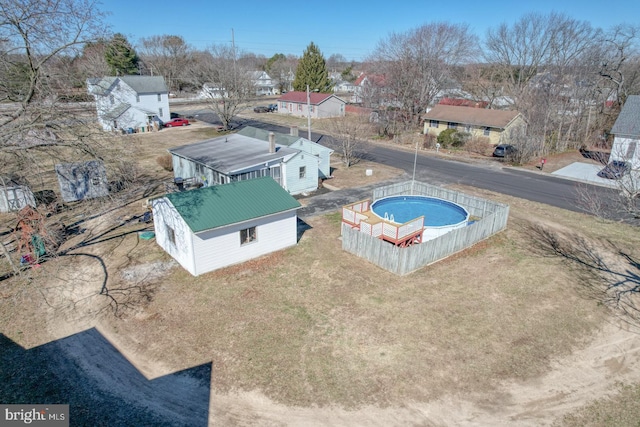 bird's eye view with a residential view