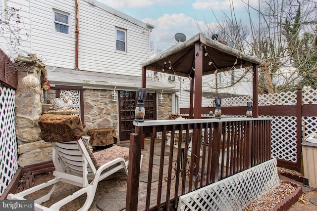 wooden terrace with fence