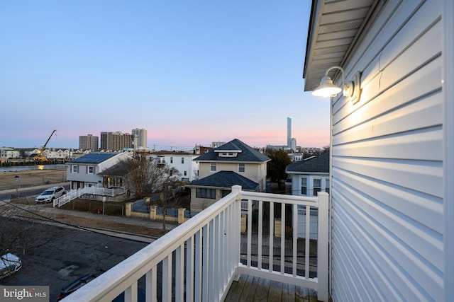 balcony featuring a view of city