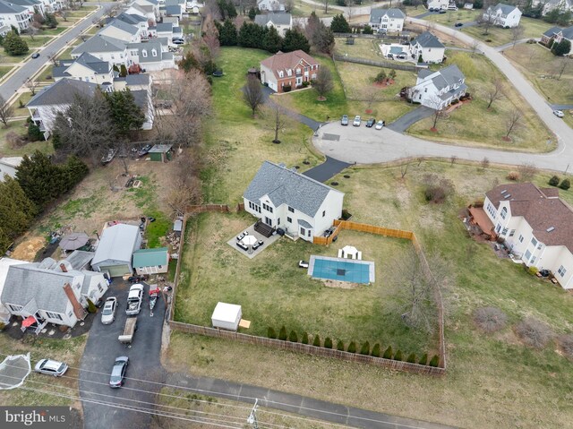 aerial view featuring a residential view