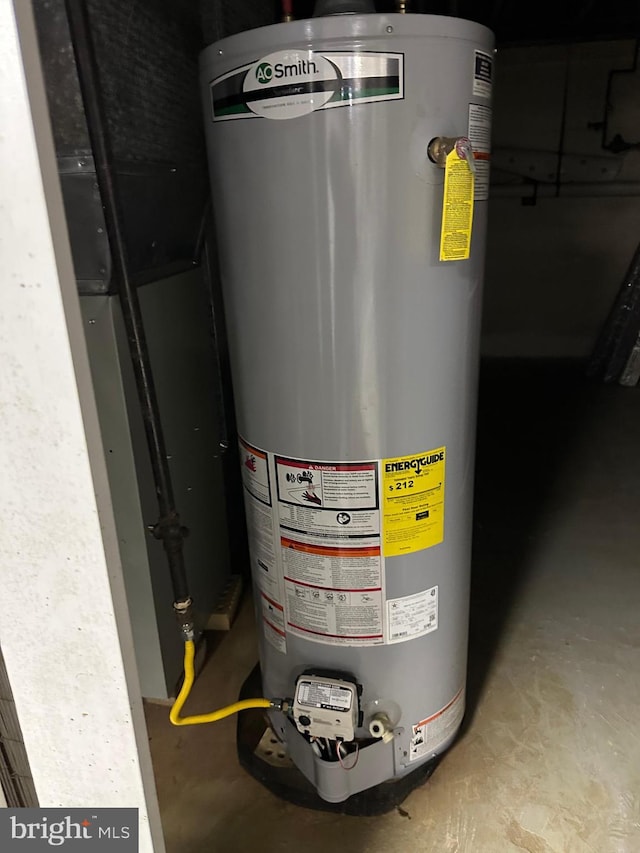 utilities featuring gas water heater