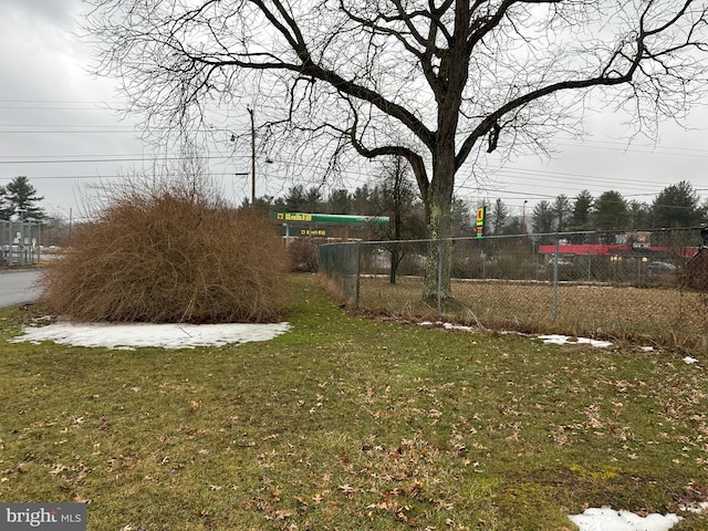 view of yard with fence