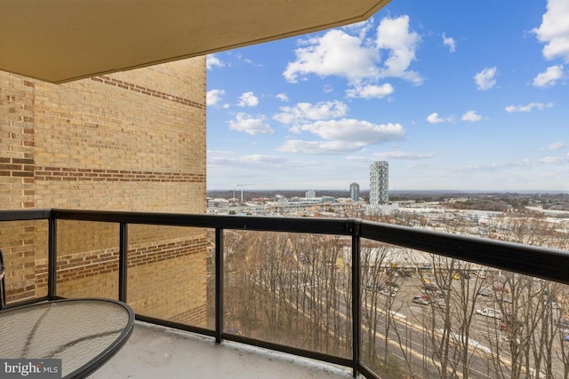 balcony with a view of city