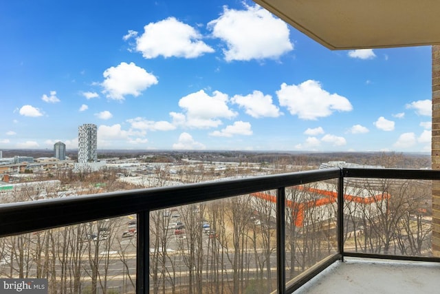 balcony with a view of city