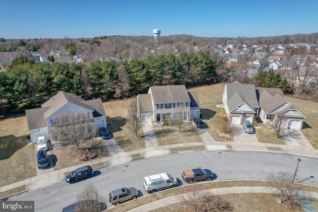 aerial view with a residential view