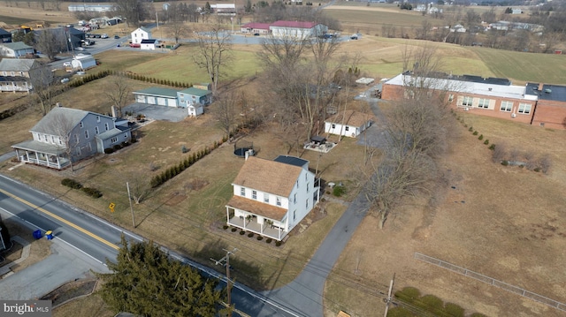 aerial view featuring a rural view