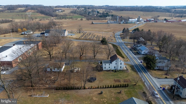 drone / aerial view with a rural view