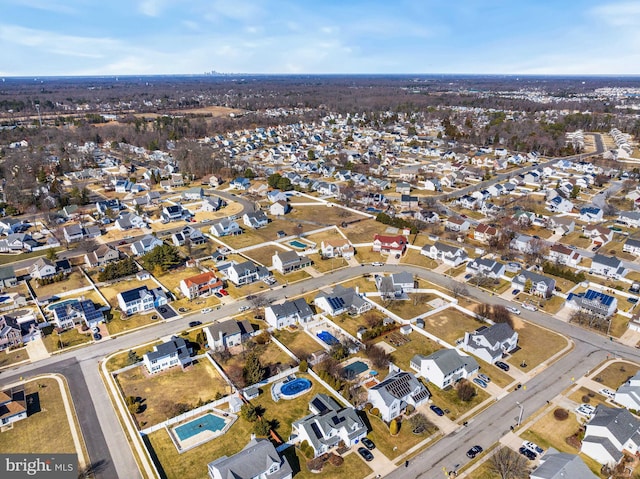 aerial view featuring a residential view