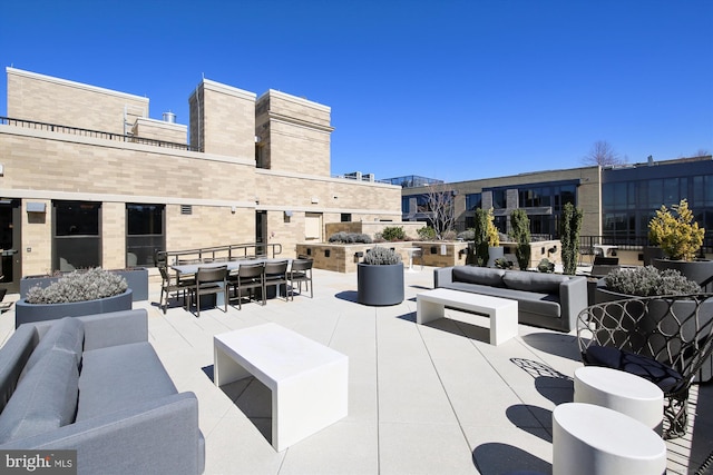 view of patio / terrace featuring outdoor dining area and outdoor lounge area