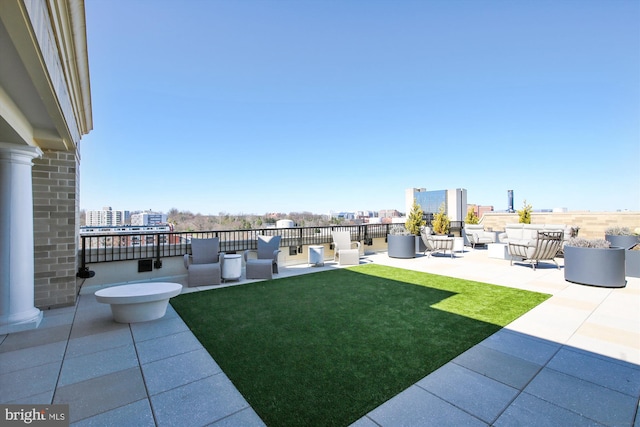 view of yard with a patio area