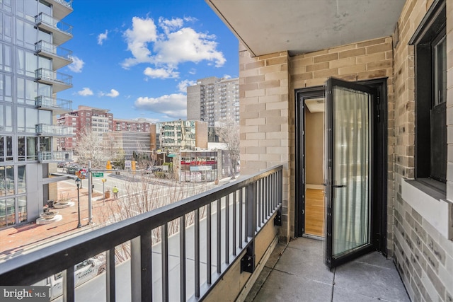 balcony with a view of city