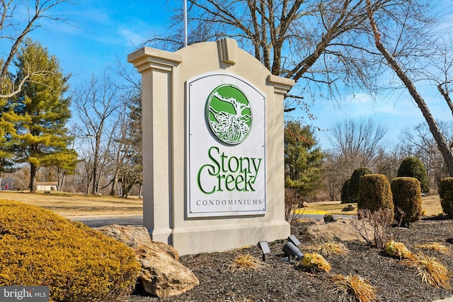 view of community sign