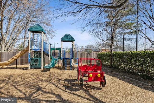 community play area with fence