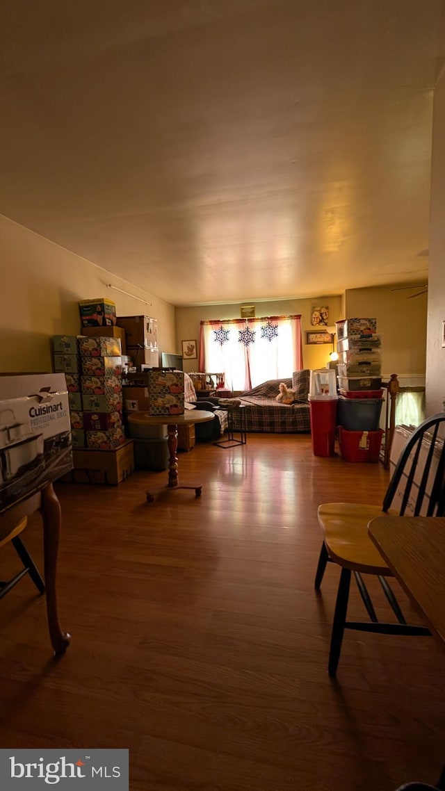 living area with wood finished floors