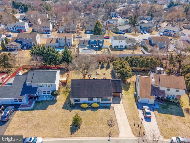 bird's eye view featuring a residential view