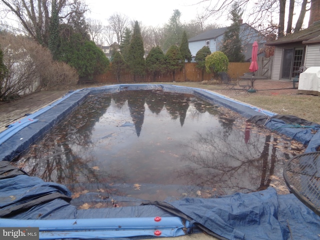 view of pool featuring fence and a fenced in pool