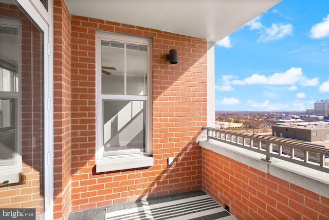 balcony with a view of city