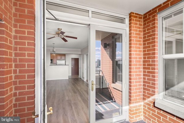 property entrance with a balcony