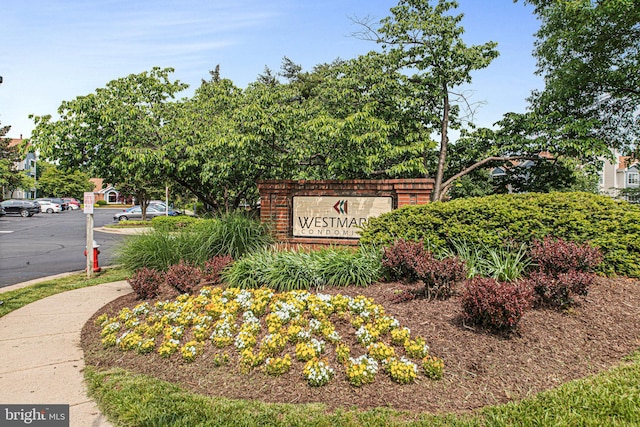 view of community sign